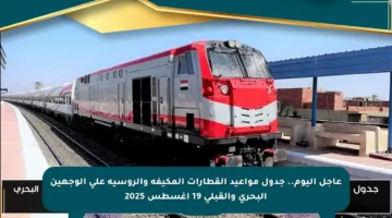 عاجل اليوم.. جدول مواعيد القطارات المكيفة والروسية على الوجهين البحري والقبلي 19 أغسطس 2025